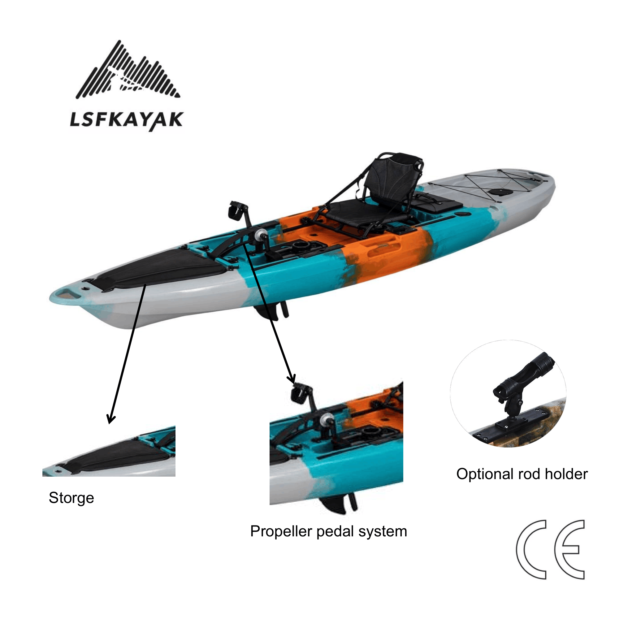 Fishing Kayak Pedal Drive - Mirage Propel 12ft PRO Tek Kişilik