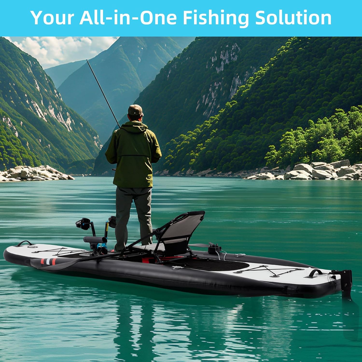 12ft Premium PVC Şişirilebilir - Fishing Kayak Pedal Drive incelemesi ve fiyatı